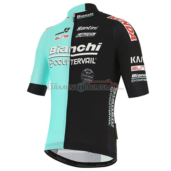 Abbigliamento Ciclismo Bianchi Countervail Manica Corta 2019 Nero Verde